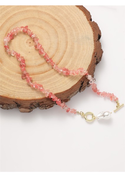 Gül Kuvars Doğal Taş Kolye Renk Seçeneği Var fiyatları