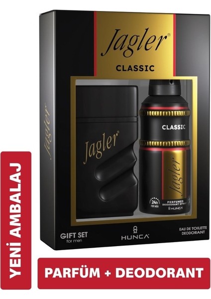 jagler classic erkek parfüm seti 90 ml edt + 150 ml deodorant