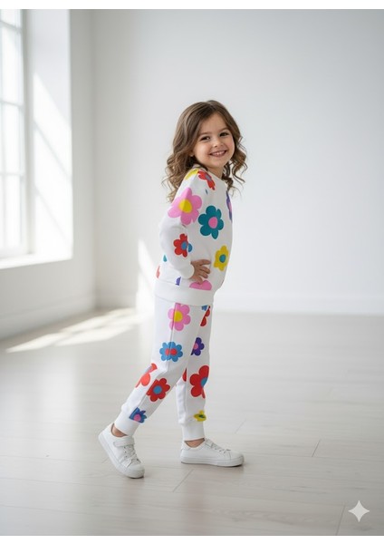 Kız Çocuk Çiçekli Eşofman Takım İlkbahar & Kış fiyatları