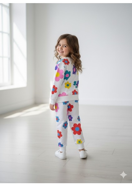 Kız Çocuk Çiçekli Eşofman Takım İlkbahar & Kış modelleri
