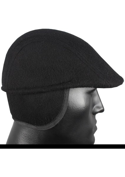 Erkek Kasket Kaşmir Yünlü Siyah Kışlık Kulaklı Şapka fiyatları