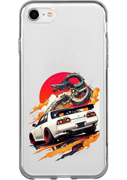 iPhone 6 - 6s Uyumlu Gtr Güneş Ejderha Tasarımlı Baskılı Silikon Kılıf
