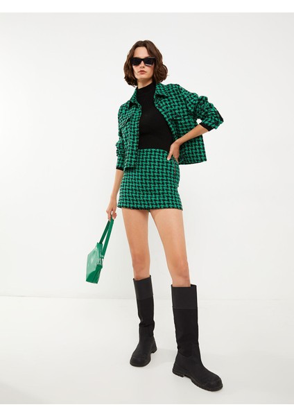 Yeni Sezon Kazayağı Desenli Kadın Tüvit Şort Etek fiyatları