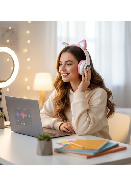 Kedi Figürlü Bluetooth Kulaklık fırsatları