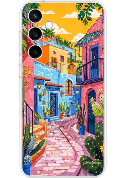 Samsung Galaxy S23 Fe Uyumlu Renkli Sanat Sokak Silikon Kılıf