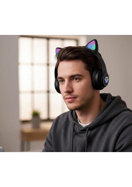 Kedi Figürlü Bluetooth Kulaklık