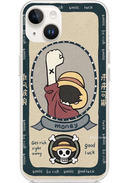 iPhone 13 - 14 Uyumlu One Piece Dolar Baskılı Silikon Kılıf