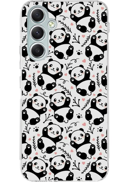 Samsung Galaxy A34 Uyumlu Minik Pandalar Baskılı Silikon Kılıf