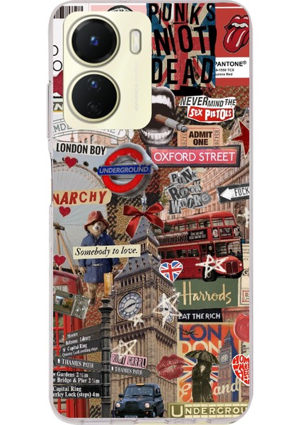 Vivo Y16 Uyumlu Londra Baskılı Silikon Kılıf