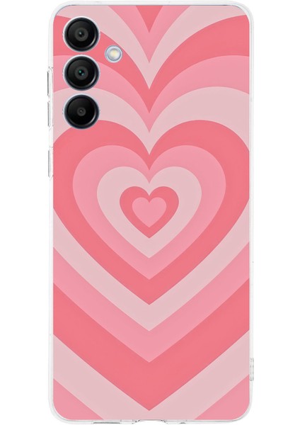 Samsung Galaxy A16 Uyumlu Pembe Kalpler Baskılı Silikon Kılıf