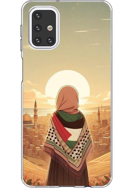 Samsung Galaxy M31S Uyumlu Filistine Özgürlük Kız Baskılı Silikon Kılıf