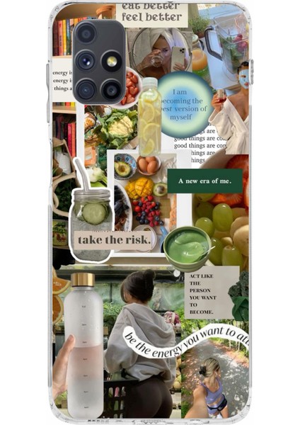 Samsung Galaxy M51 Uyumlu Sağlıklı Yaşam Diyet Motivasyon Baskılı Silikon Kılıf