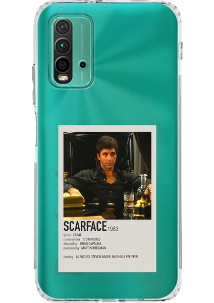 Redmi 9t - Poco M3 Uyumlu Scarface Mini Poster Tasarımlı Baskılı Silikon Kılıf
