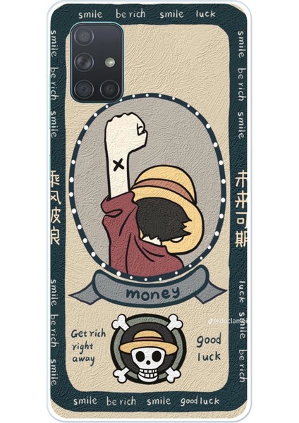 Samsung Galaxy A71 Uyumlu One Piece Dolar Baskılı Silikon Kılıf