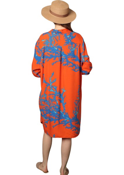 Desenli Elbise - Turuncu modelleri