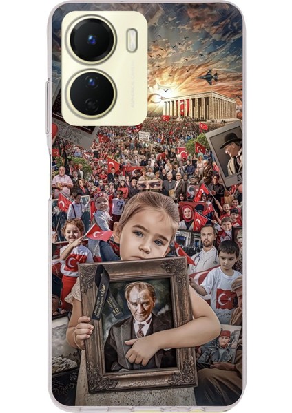 Vivo Y16 Uyumlu Anıtkabir Atatürk Portre Baskılı Silikon Kılıf