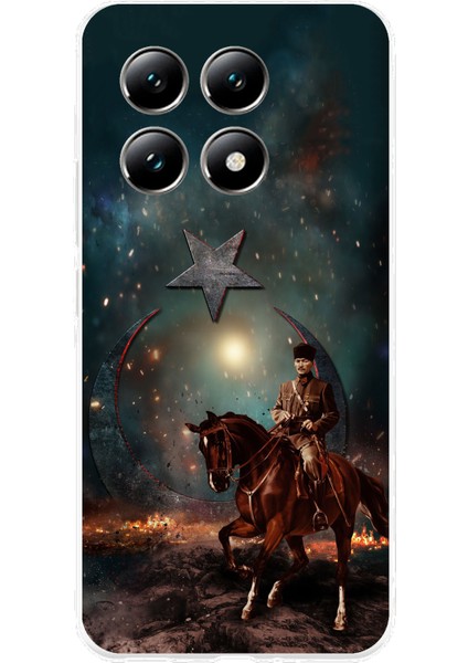 Xiaomi Mi 14T Pro Uyumlu Atatürk At Üstünde Zafer Baskılı Silikon Kılıf