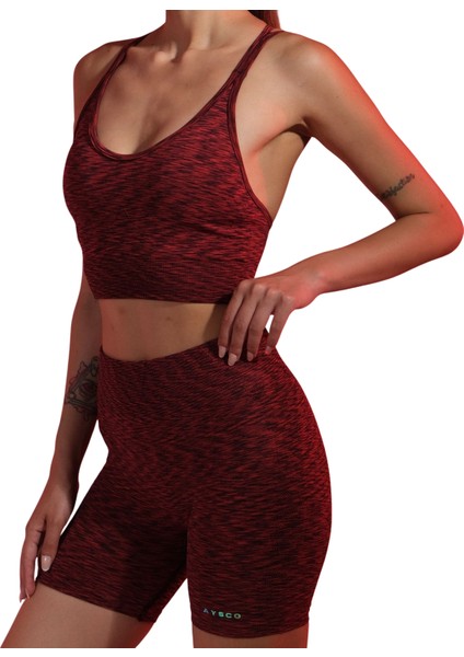 Tayt Crop Takım-Kırmızı