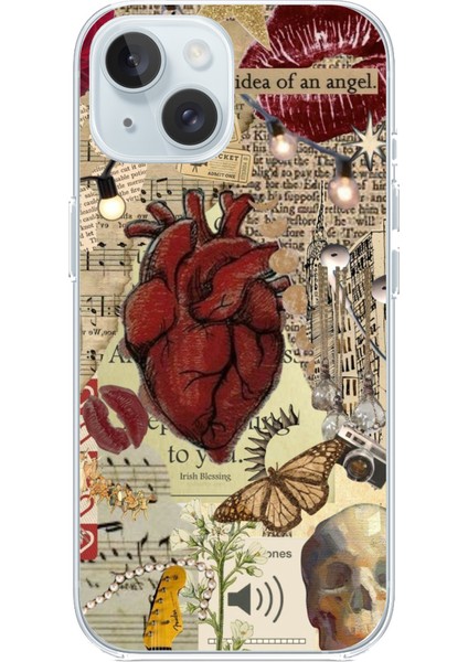 iPhone 15 Uyumlu Vampire Diaries Vintage Baskılı Silikon Kılıf