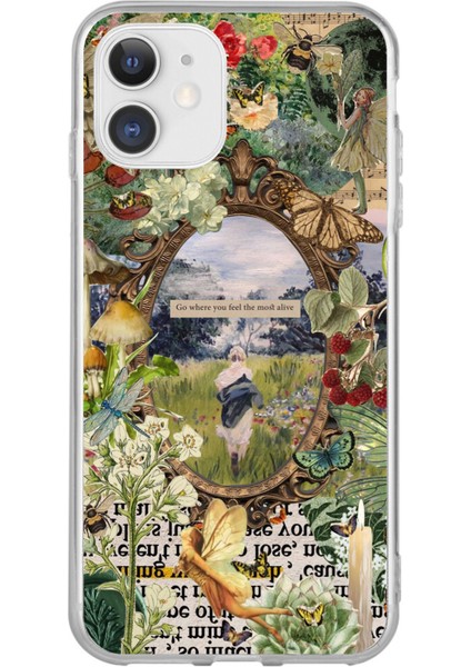 iPhone 11 Uyumlu Yeşil Doğa Baskılı Silikon Kılıf