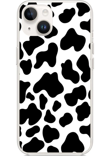 iPhone 13 - 14 Uyumlu Inek Desenli Tasarımlı Baskılı Silikon Kılıf