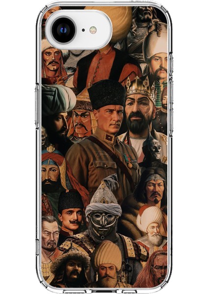 iPhone 16E Uyumlu Türk Büyükleri Kolaj Baskılı Silikon Kılıf