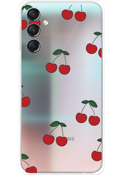 Samsung Galaxy A24 Uyumlu Kirazlar Tasarımlı Baskılı Silikon Kılıf