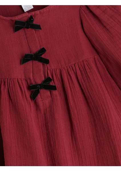 Yeni Sezon Bisiklet Yaka Fiyonk Detaylı Kız Çocuk Elbise fiyatları