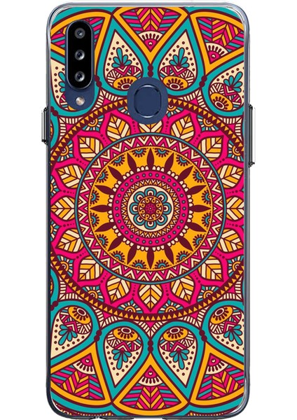 Samsung Galaxy A20S Uyumlu Mandala Baskılı Silikon Kılıf