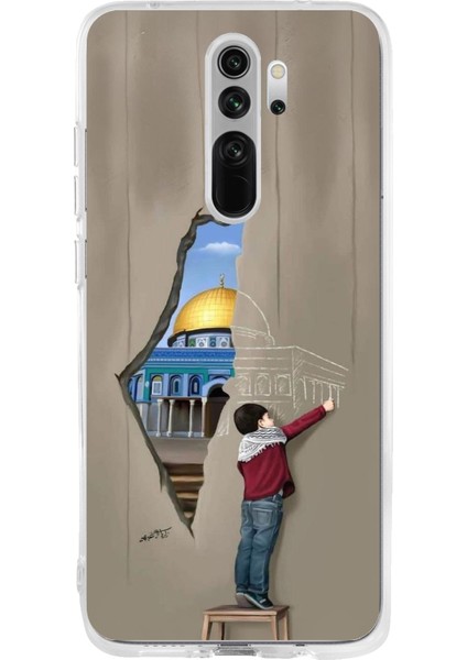 Redmi Note 8 Pro Uyumlu Mescid-I Aksa Duvar Baskılı Silikon Kılıf
