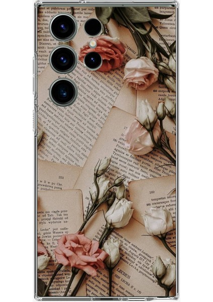Samsung Galaxy S24 Ultra Uyumlu Retro Gazete Güller Tasarımlı Baskılı Silikon Kılıf
