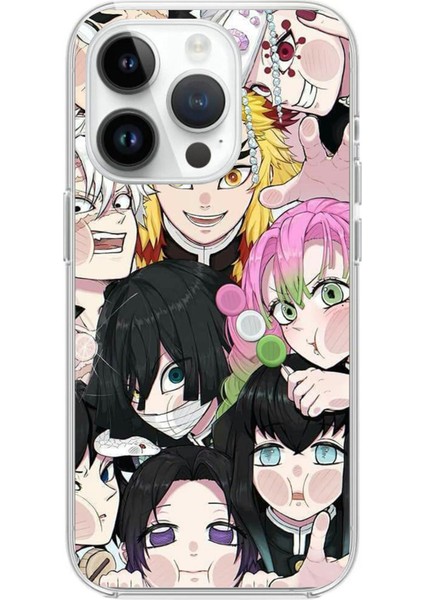 iPhone 14 Pro Uyumlu Demon Slayer Manga Baskılı Silikon Kılıf