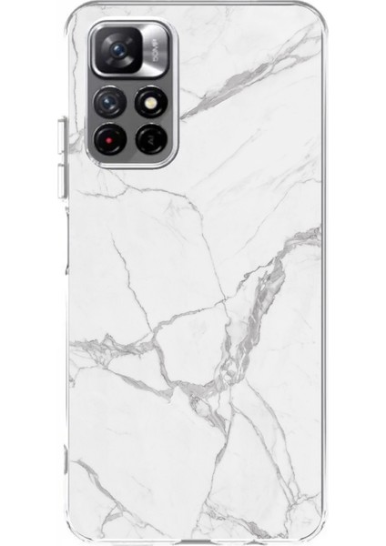 Redmi 10 Uyumlu Gri Mermer Baskılı Silikon Kılıf