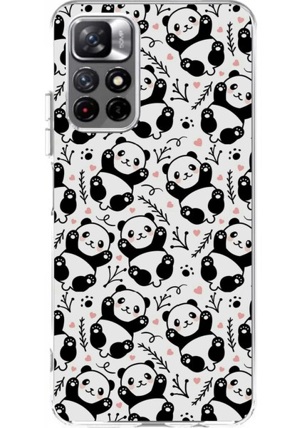 Redmi 10 Uyumlu Minik Pandalar Baskılı Silikon Kılıf