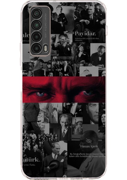 Huawei P Smart 2021 Uyumlu Atatürk Gözler Tasarım Baskılı Silikon Kılıf