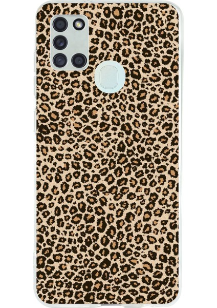 Samsung Galaxy A21S Uyumlu Leopar Tasarımlı Baskılı Silikon Kılıf