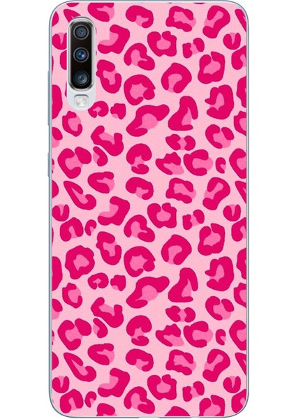 Samsung Galaxy A30S - A50 Uyumlu Pembe Leopar Tasarımlı Baskılı Silikon Kılıf