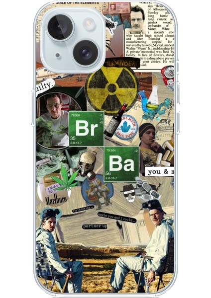 iPhone 15 Uyumlu Breaking Bad Kolaj Baskılı Silikon Kılıf