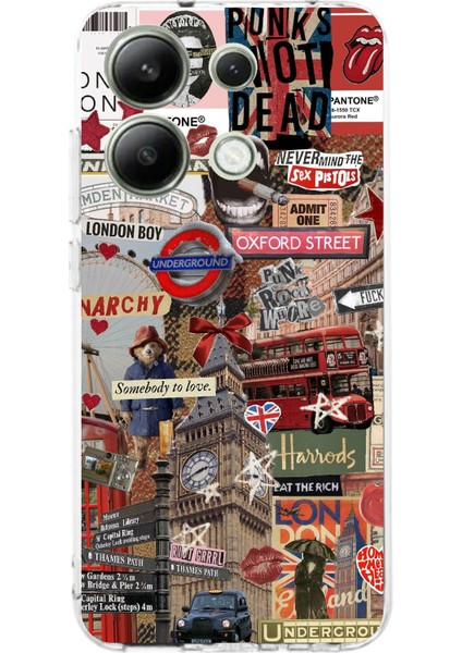 Redmi Note 13 4g Uyumlu Londra Baskılı Silikon Kılıf