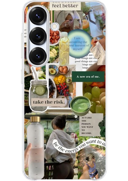 Samsung Galaxy S25 Uyumlu Sağlıklı Yaşam Diyet Motivasyon Baskılı Silikon Kılıf