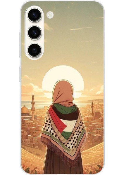 Samsung Galaxy S24 Plus Uyumlu Filistine Özgürlük Kız Baskılı Silikon Kılıf