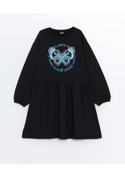 Yeni Sezon Bisiklet Yaka Kız Çocuk Elbise