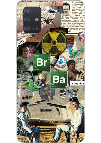 Samsung Galaxy A51 Uyumlu Breaking Bad Kolaj Baskılı Silikon Kılıf