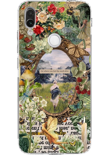 Redmi Note 7 Uyumlu Yeşil Doğa Baskılı Silikon Kılıf