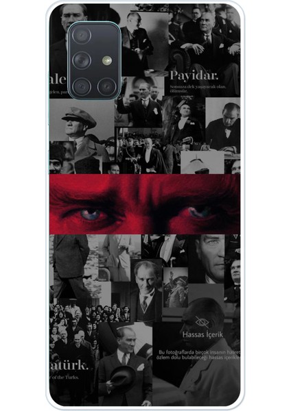 Samsung Galaxy A71 Uyumlu Atatürk Gözler Tasarım Baskılı Silikon Kılıf