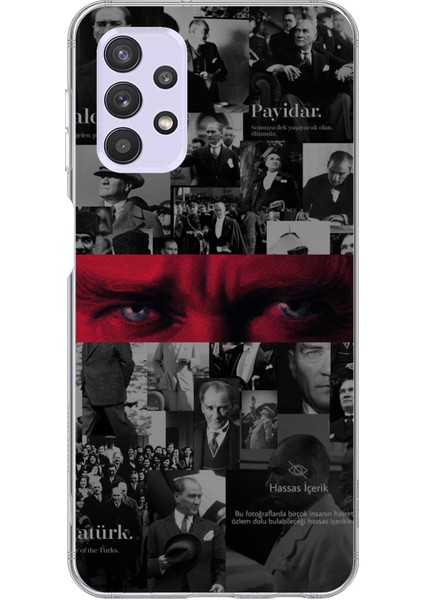 Samsung Galaxy A32 Uyumlu Atatürk Gözler Tasarım Baskılı Silikon Kılıf