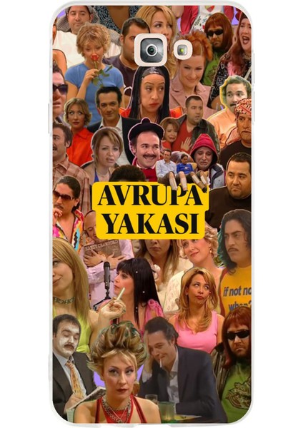 Samsung Galaxy J7 Prime Uyumlu Avrupa Yakası Baskılı Silikon Kılıf