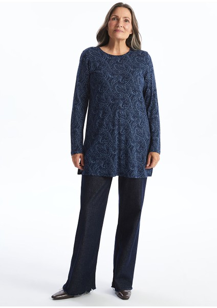 Yeni Sezon Bisiklet Yaka Desenli Kadın Tunik fiyatları