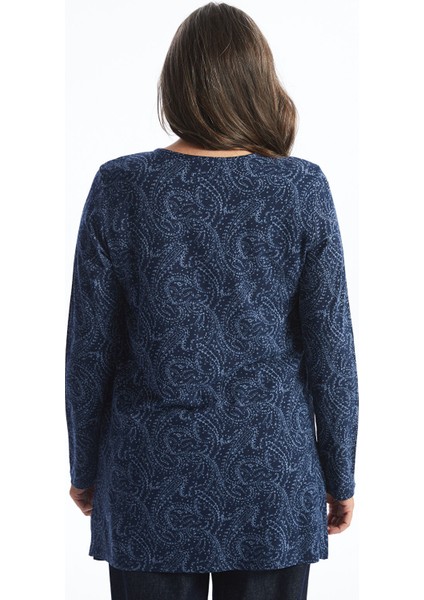 Yeni Sezon Bisiklet Yaka Desenli Kadın Tunik fırsatları