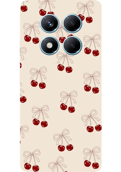 Redmi Note 14 Pro 4g Uyumlu Fiyonklu Kirazlar Baskılı Silikon Kılıf